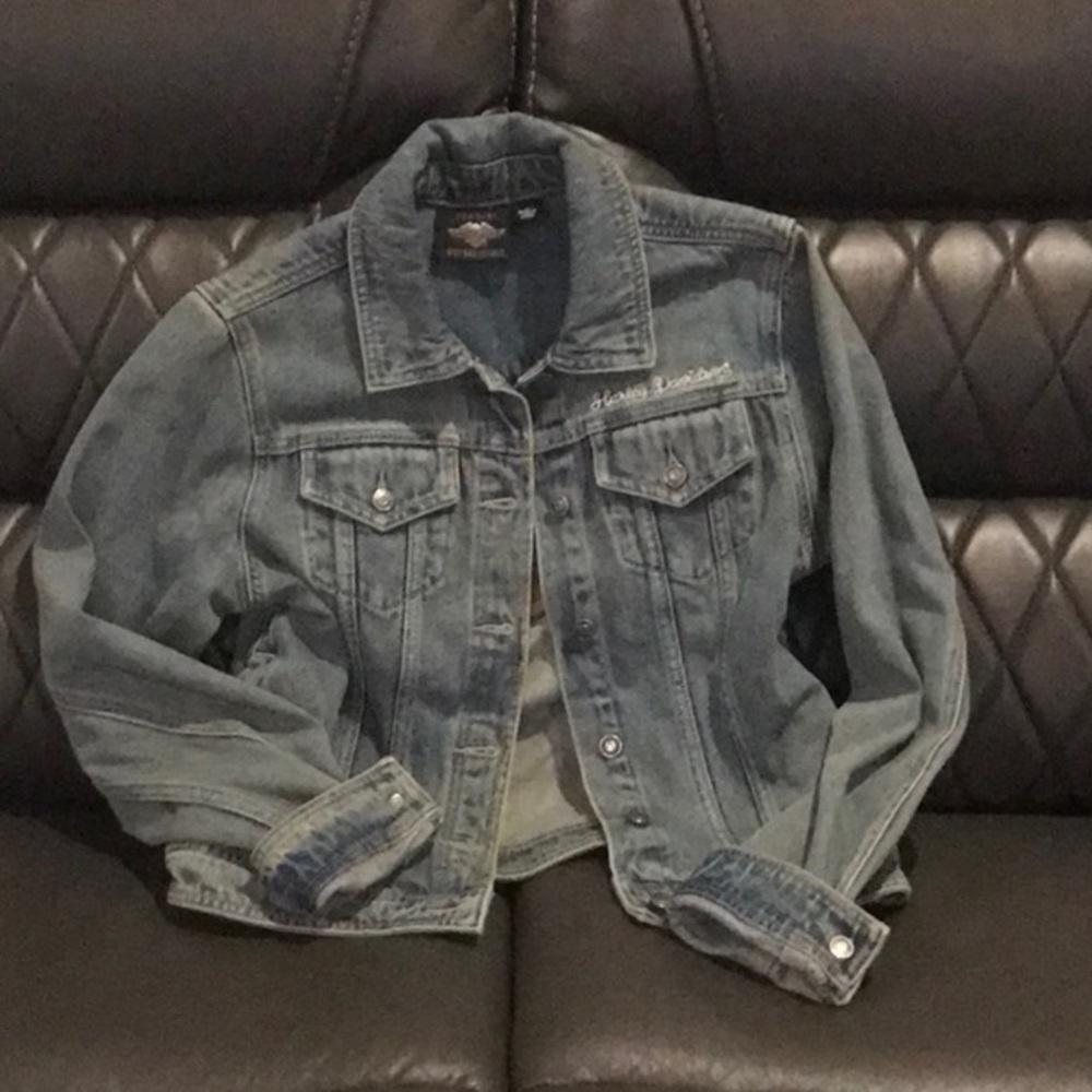 Harley Davidson like new jean jacket